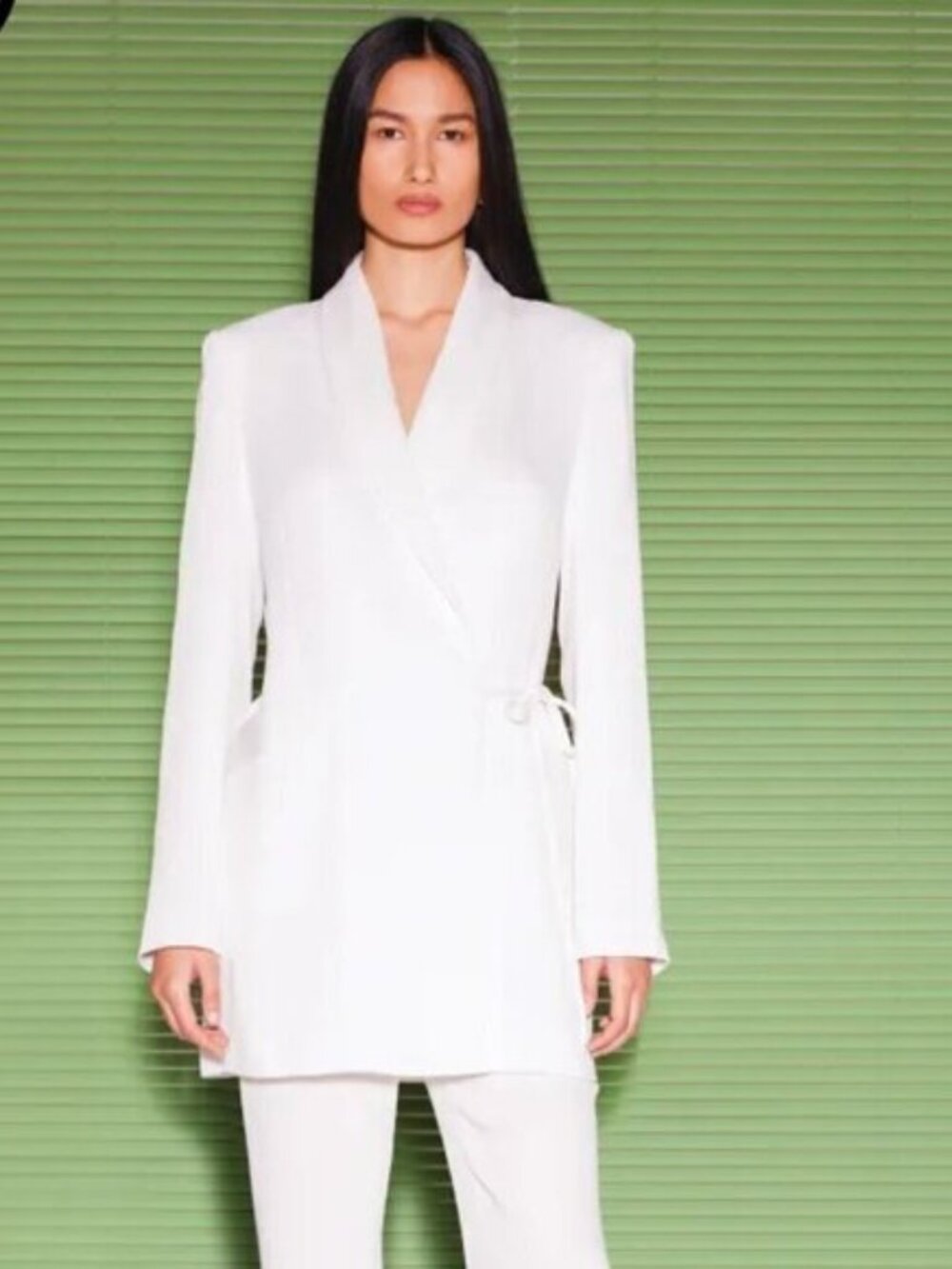STAUD Everly Blazer Wrap Mini Dress